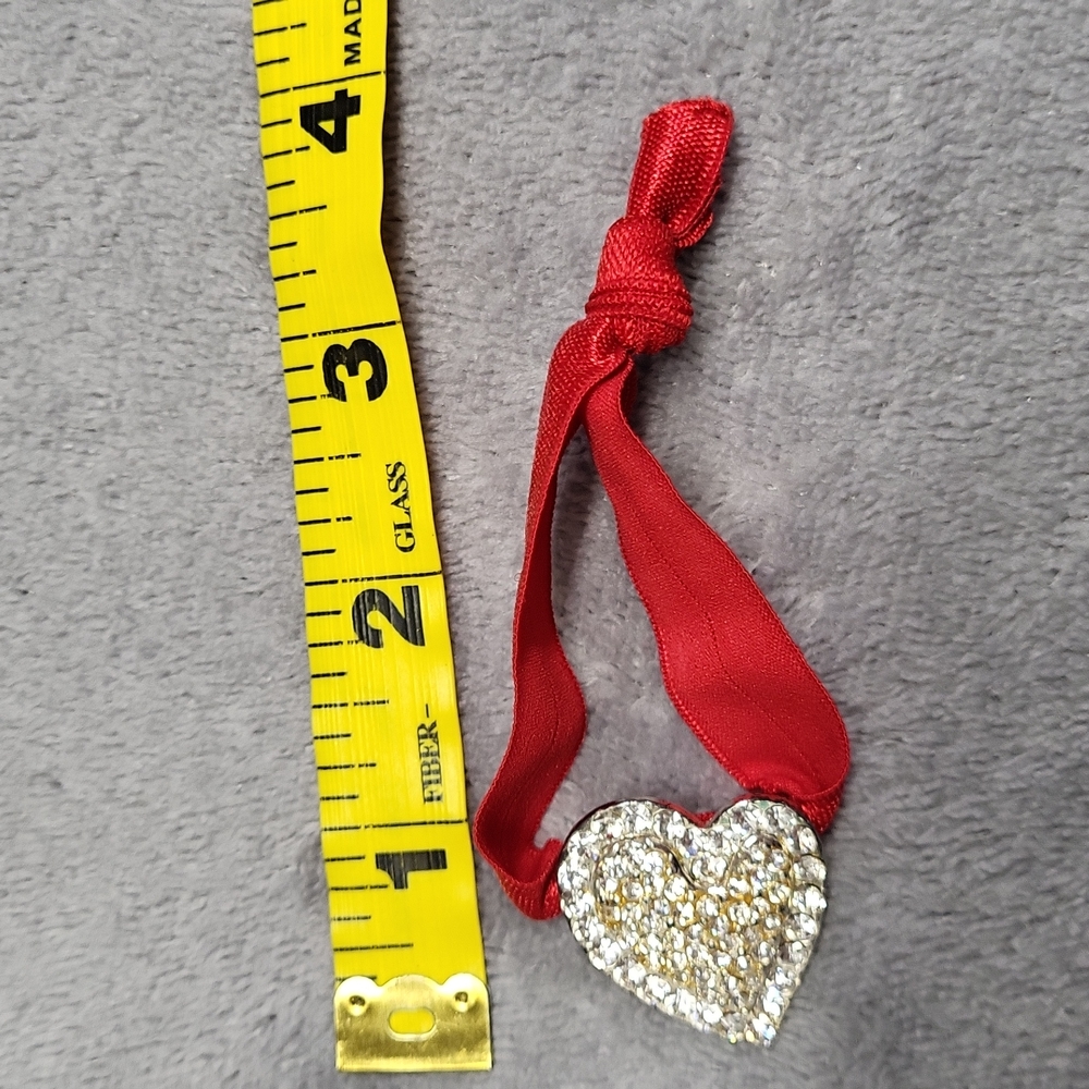 Crystal Heart Hair Tie ~ New Ribbon ❤️ - Picture 2 of 4